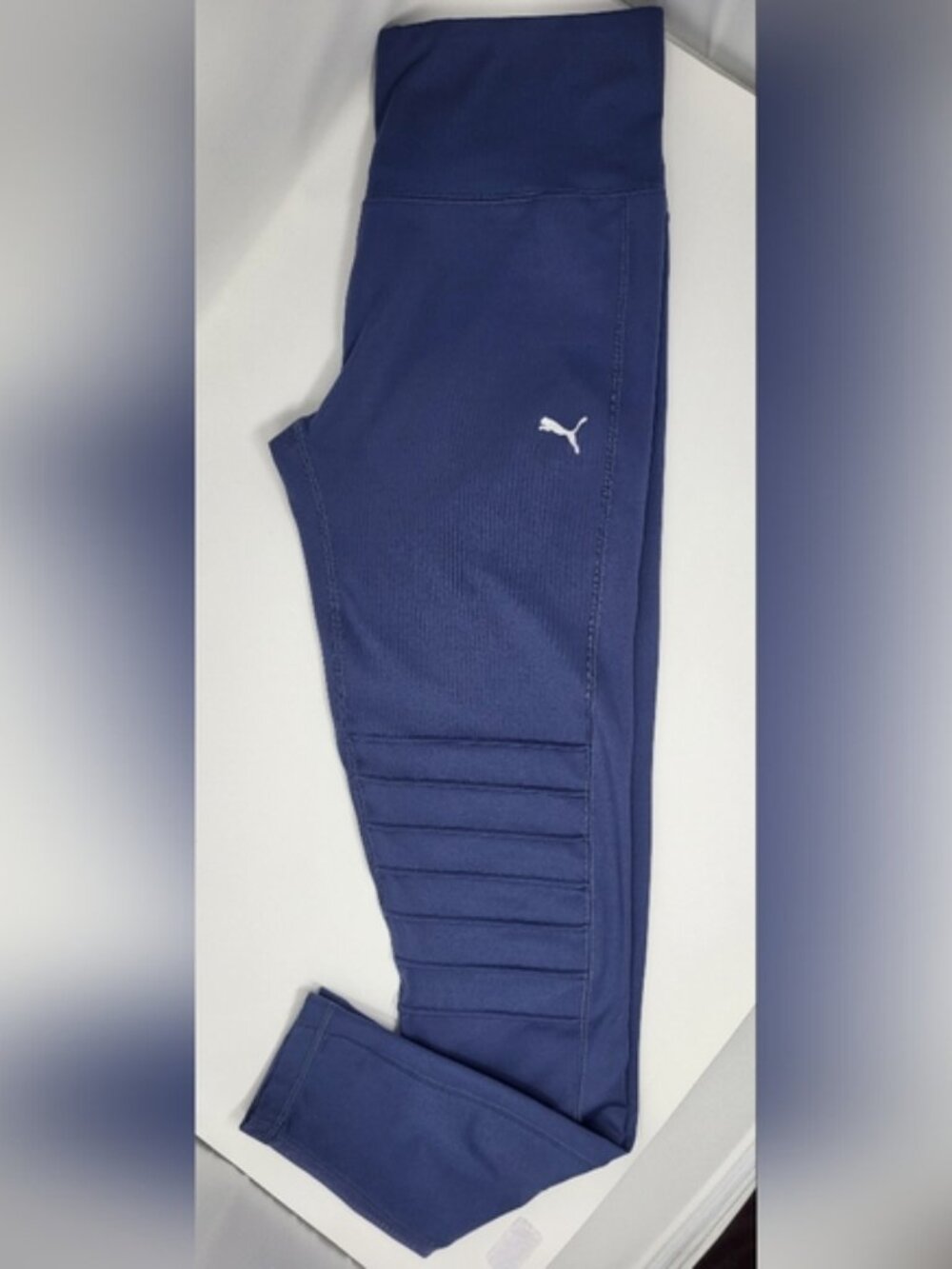 PUMA Women's BLUE Leggings W/Ribbed Design on Knee & Mesh Leg Detail - Size  XL